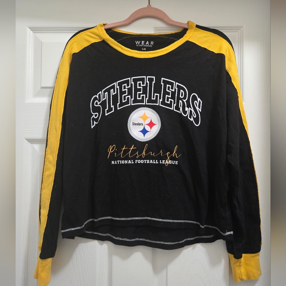 Pittsburgh Steelers Cropped Sweatshirt Sz Large